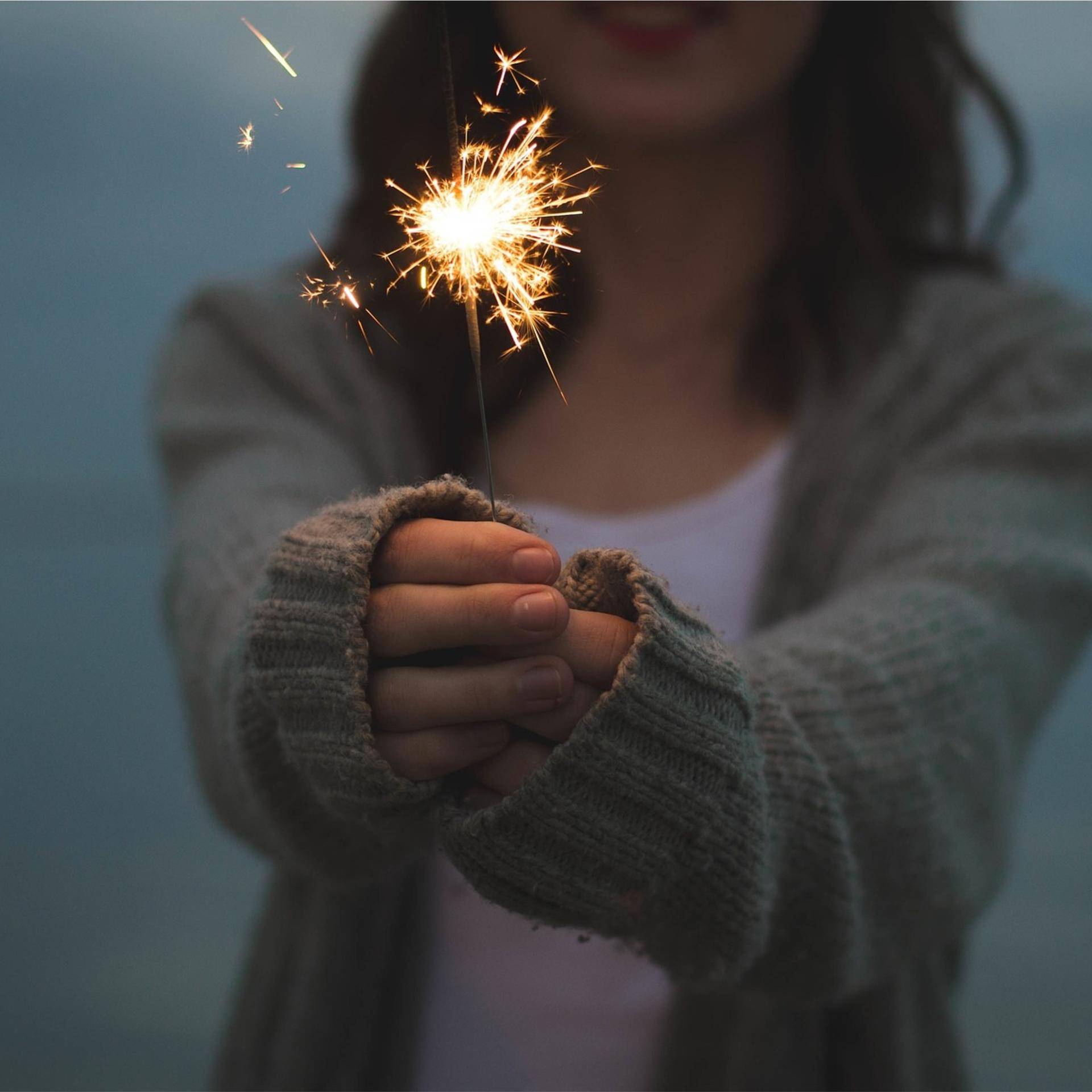 Woman with a sparkler